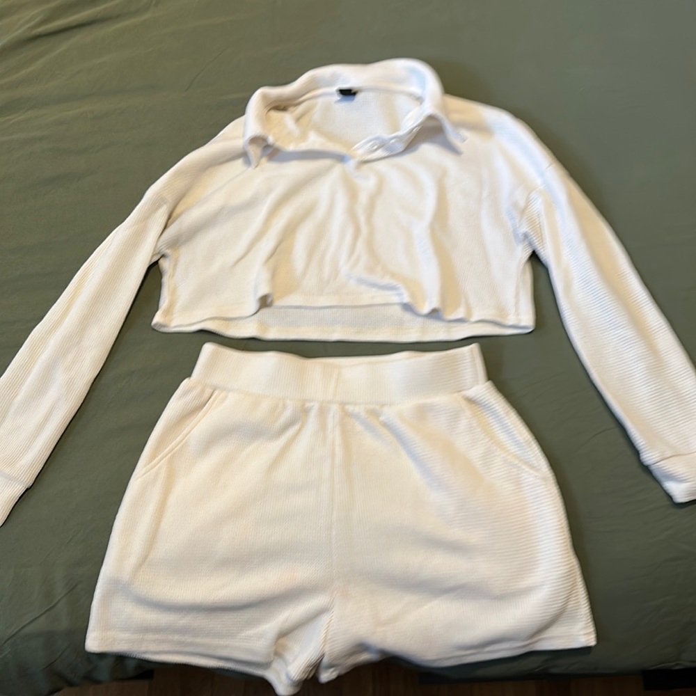 Waffle knit matching set